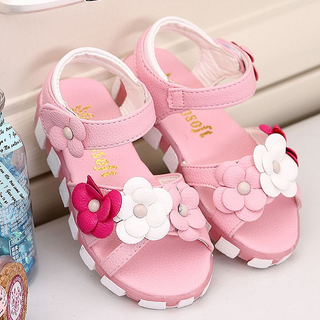 Sandal đính hoa siêu xinh đế mềm đi êm chân cho bé gái đi học đi chơi hàng có sẵn