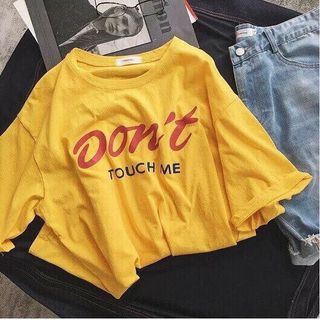 Áo thun tay lỡ form rộng freesize dưới 75kg dont touchme