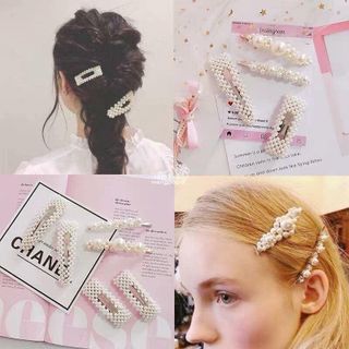 Set 4 kẹp tóc ngọc trai