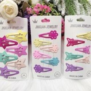 KẸP TÓC MÀU NHIỀU HÍNH 1 vỉ