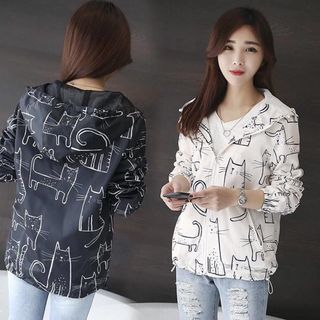 Áo Khoác Dù Họa Tiết Mèo