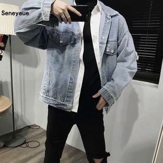 Áo khoác jean nam unisex đắp tay