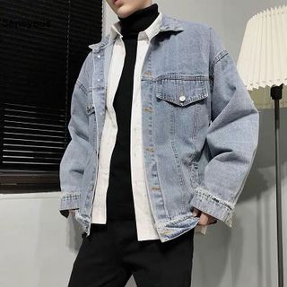 Áo khoác jean nam unisex đắp tay