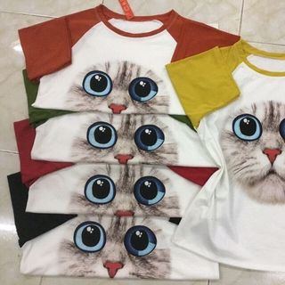áo mèo 3d can tay
