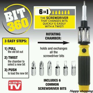 Bộ Tua Vít BIT Xoay 360 Độ 6 In 1