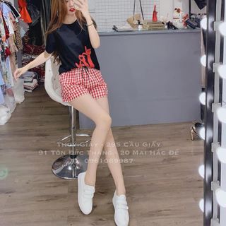 Set bộ áo thun in quần caro cá tính Bee ky Clothing có hình thật giá sỉ