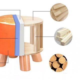 Ghế đôn sofa, ghế chân gỗ hình hoa quả độc đáo - ghế đôn chân thấp tiện lợi