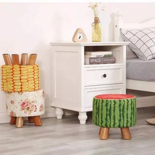 Ghế đôn sofa, ghế chân gỗ hình hoa quả độc đáo - ghế đôn chân thấp tiện lợi