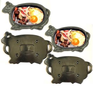 Bộ 2 Chảo Gang Làm Bò Né Chống Dính Kèm Đế Bò Cách Nhiệt Hàng VNCLC