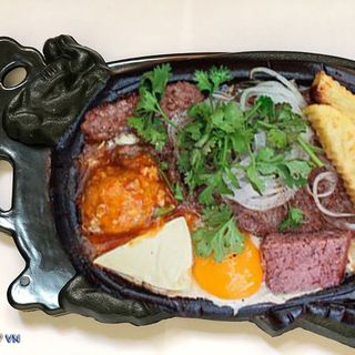 Bộ 2 Chảo Gang Làm Bò Né Chống Dính Kèm Đế Bò Cách Nhiệt Hàng VNCLC