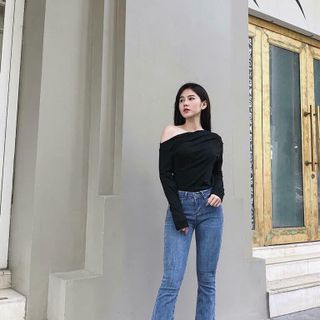 ÁO LỆCH VAI TAY DÀI cọc 50k mới đi hàng