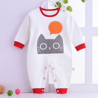 Áo liền quần cho bé sơ sinh thun cotton thoáng mát 104