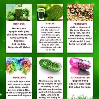 Diệp Lục Lysine Kid Trị Táo Bón Biếng ăn
