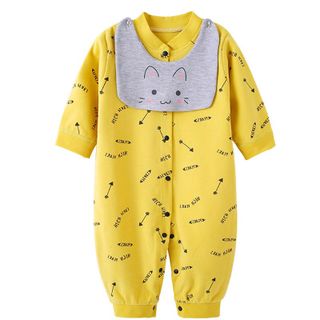 Áo liền quần cho bé sơ sinh hình đáng yêu thun cotton thoáng mát 110