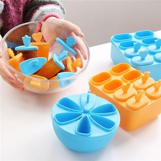 BỘ KHUÔN LÀM KEM 8 NGĂN MÀU CAM - giá sỉ