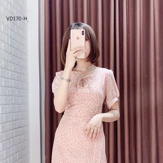 ĐẦM HOA CỔ NƠ TAY