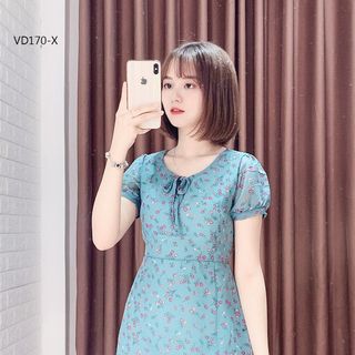 ĐẦM HOA CỔ NƠ TAY