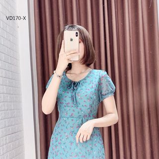 ĐẦM HOA CỔ NƠ TAY
