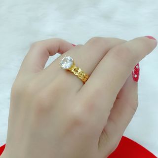 nhẫn kim tiền đính đá