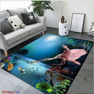 Thảm Lót Sàn 3D Kích Thước Lớn Chống Trượt Mẫu Mới Dày 80 x 120CM