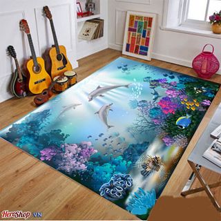Thảm Lót Sàn 3D Kích Thước Lớn Chống Trượt Mẫu Mới Dày 80 x 120CM