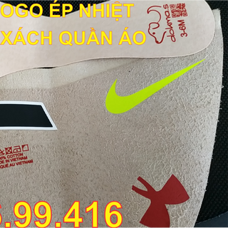 Tem mác tem mát tem size ép nhiệt trên giày dép balo túi xách