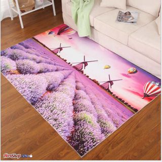Thảm Lót Sàn 3D Chống Trượt Mẫu Hoa Dày Kích Thước Lớn 60x90cm