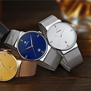 Đồng hồ WWOOR 8018 dây thép lụa