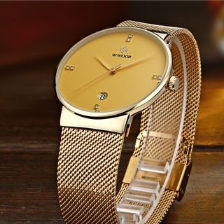 Đồng hồ WWOOR 8018 dây thép lụa
