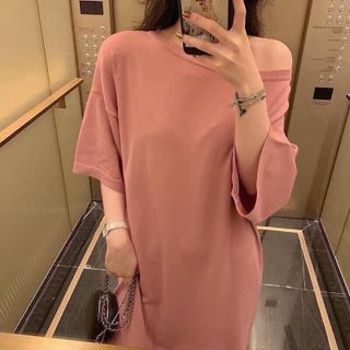 Váy thụng lệch vai 70 cân đồ về nha