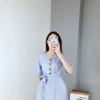 đầm sọc 3 màu thời trang