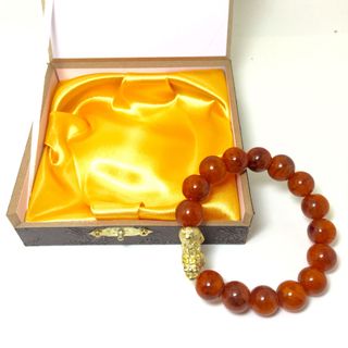 Vòng tay huyết long mix tỳ hưu bạc ta mạ vàng 18k