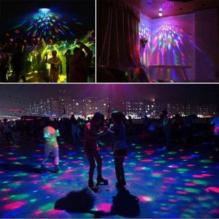 BÓNG ĐÈN LED VŨ TRƯỜNG CHIẾU 7 MÀU XOAY TRÒN