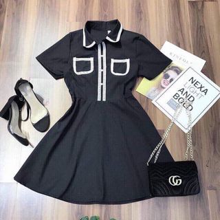 Đầm cổ bẻ 2 túi