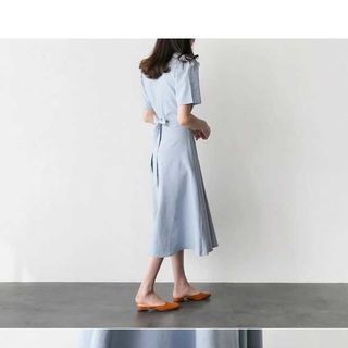 ĐẦM CỔ TRÒN KÈM DÂY BUỘC EO SANG TRỌNG