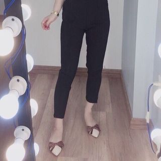 quần tây baggy đen phối nơ