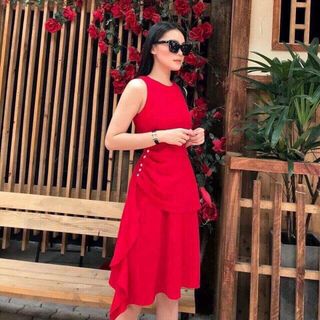 Đầm nhún đính hột