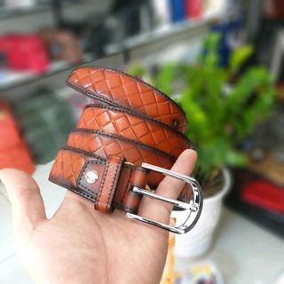Thắt lưng da bò veg thủ công khóa xâu