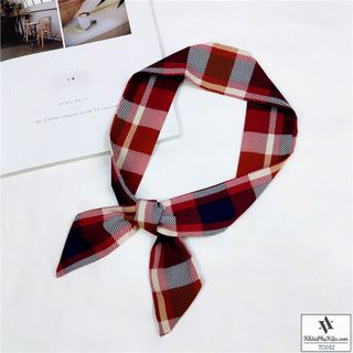 Khăn Turban Dài Sọc Caro Nhiều Màu Đỏ Xanh - Mã TD082