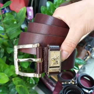 Thắt lưng da bò tấm khóa xâu 01
