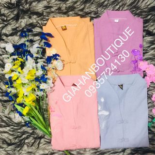 Mẫu đồ đi chùa bà lai màu hồng baby