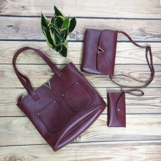 Bộ túi xách MVA da mềm trơn