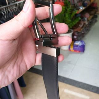 Thắt lưng da bò khóa xoay 2 mặt