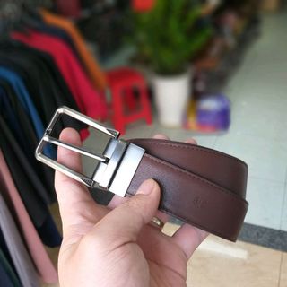 Thắt lưng da bò khóa xoay 2 mặt