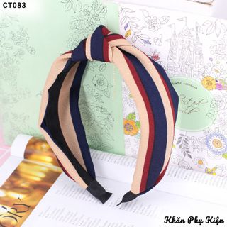 Cài Tóc Turban Gọng Nhựa Sọc Xanh Đen Đỏ Be - Mã CT083 giá sỉ