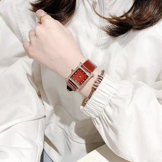 Đồng hồ nữ GUOU 8214 mặt đính đá