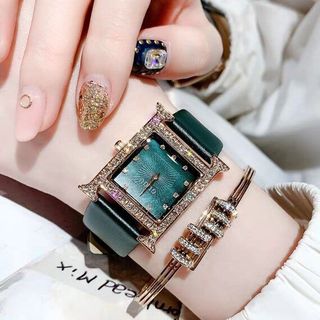 Đồng hồ nữ GUOU 8214 mặt đính đá