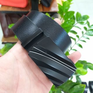Thắt lưng công sở mặt đen tĩnh điện khóa nấc