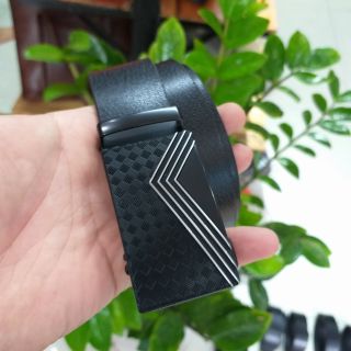 Thắt lưng công sở mặt đen tĩnh điện khóa nấc