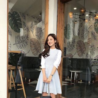 đầm baabeer xòe in caro